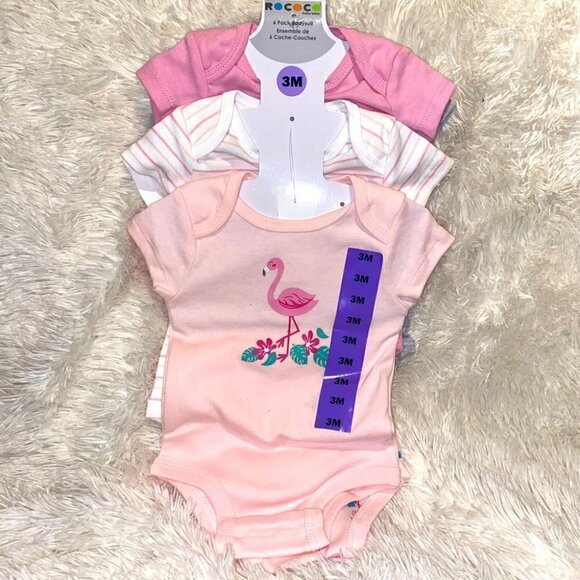 𝅺colorful bodysuit 100% cotton pack of 6 for 3 Months - Picture 1 of 7